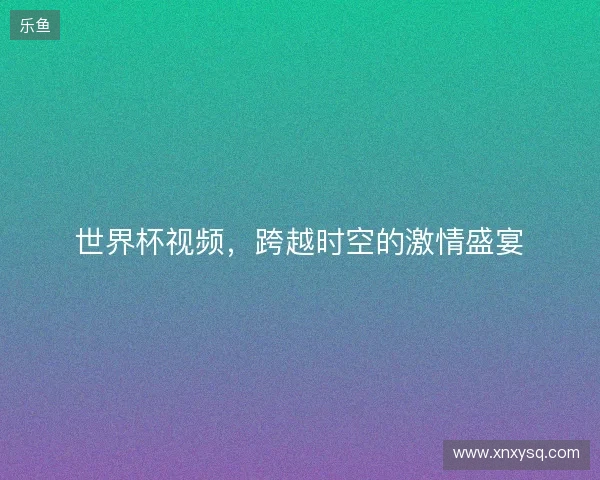 世界杯视频，跨越时空的激情盛宴
